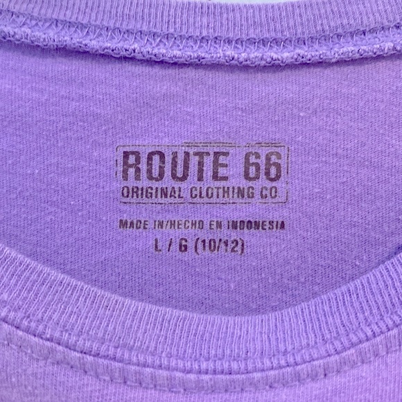 Route 66 Graphic 100% Cotton Purple Violet Princess Tee Girls Size L - (10-12) ! - Picture 2 of 8